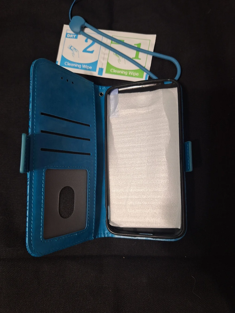 Blue Floral Phone Wallet Case